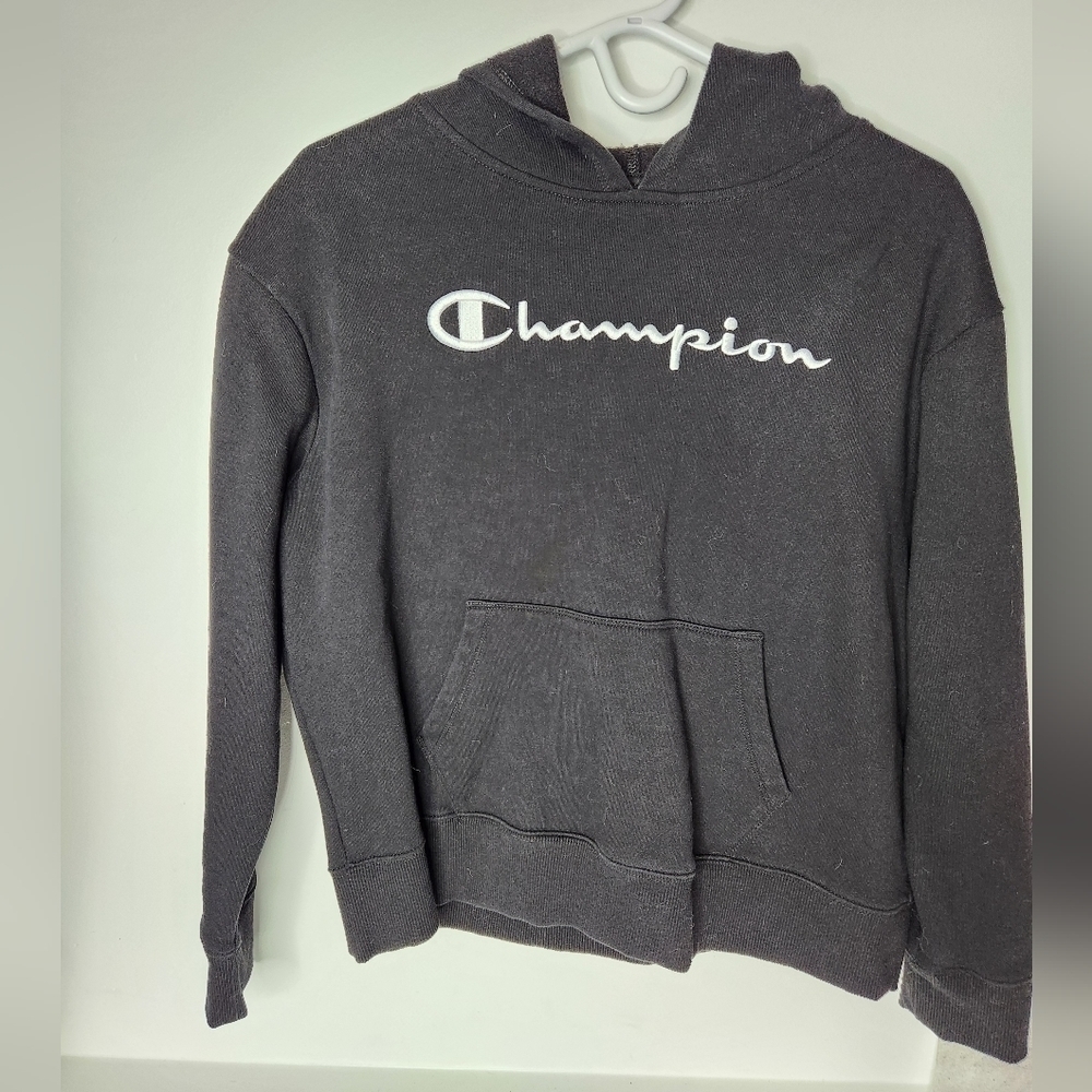 Champion Black Hoodie, Size Medium
